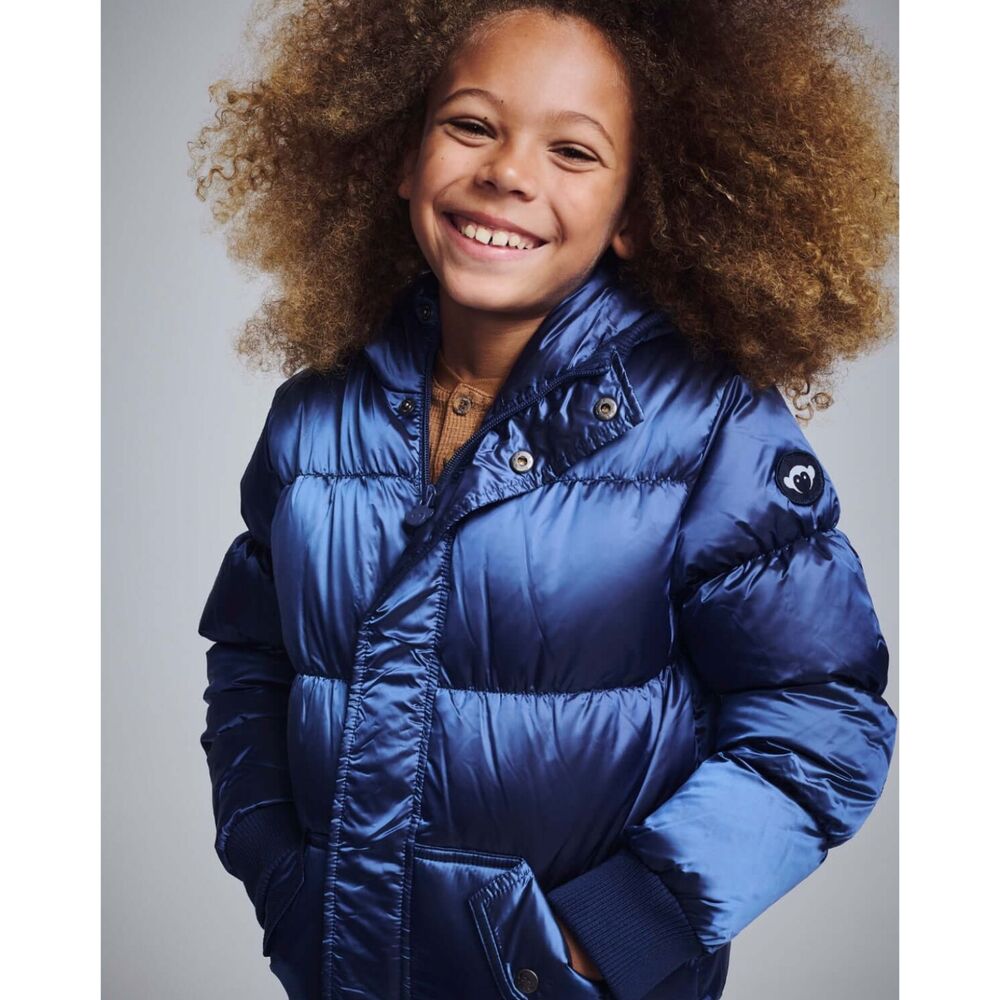 Appaman Kids Dawn Navy Hooded Puffer Jacket Size 8